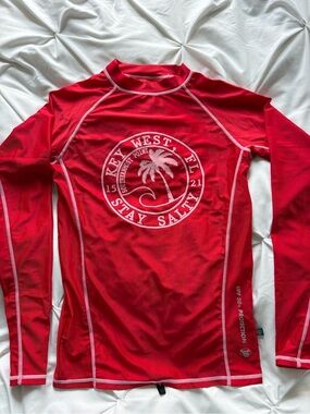 Banana Boat Red Long Sleeve Swim Shirt Size Medium